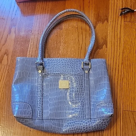 Liz Claiborne Bags Liz Clairborne Blue Gray Alligator Purse Poshmark